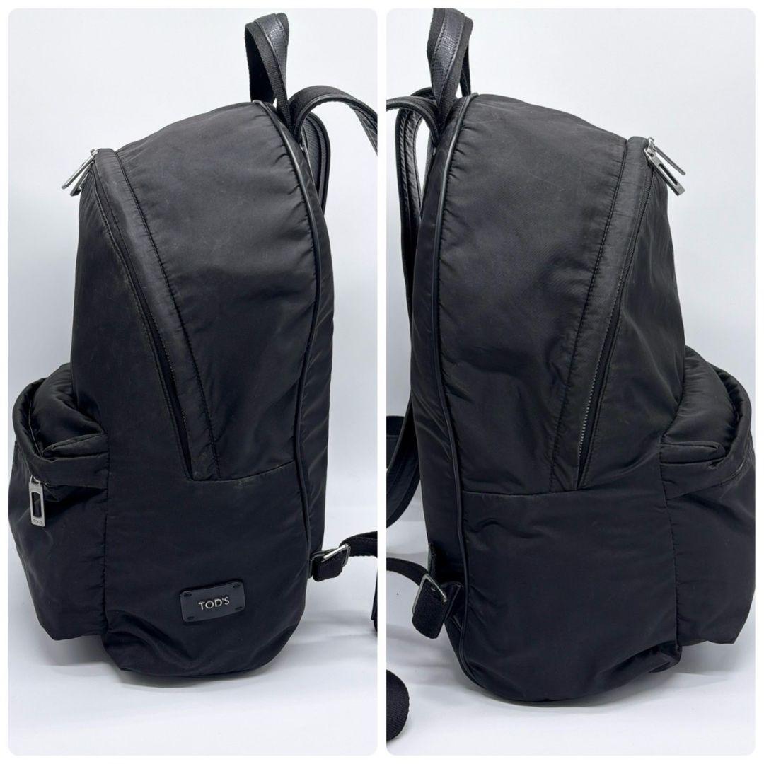 高級✨TOD'S トッズ リュック バックパック ロゴ ナイロン×レザー A4可