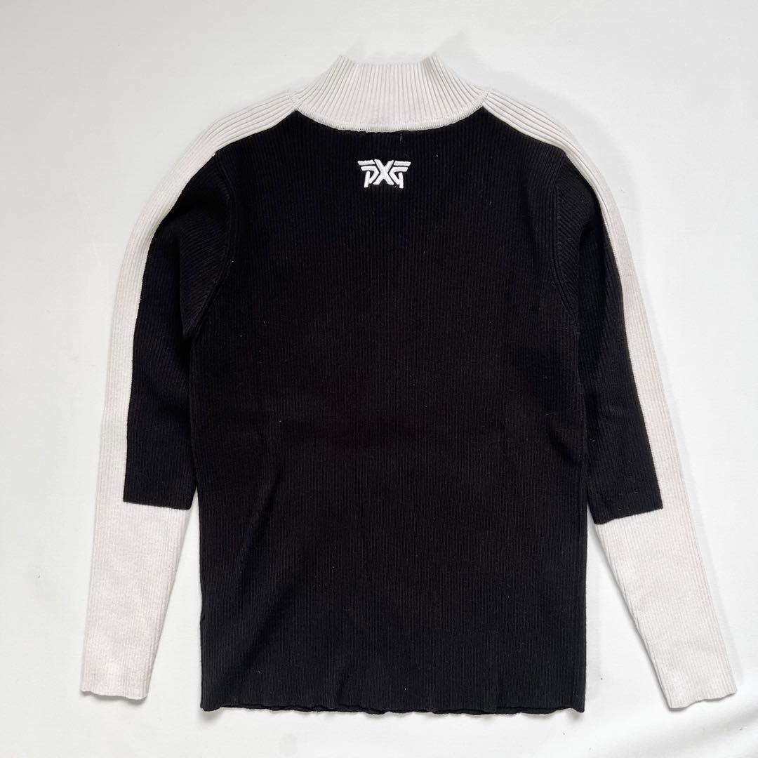 PXG ピーエックスジー　ハイネック　セーター　レディース　ニット　ゴルフ　白黒