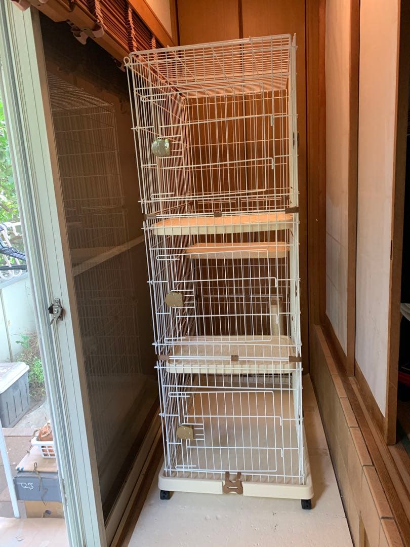 ホワイト 3段キャットケージ