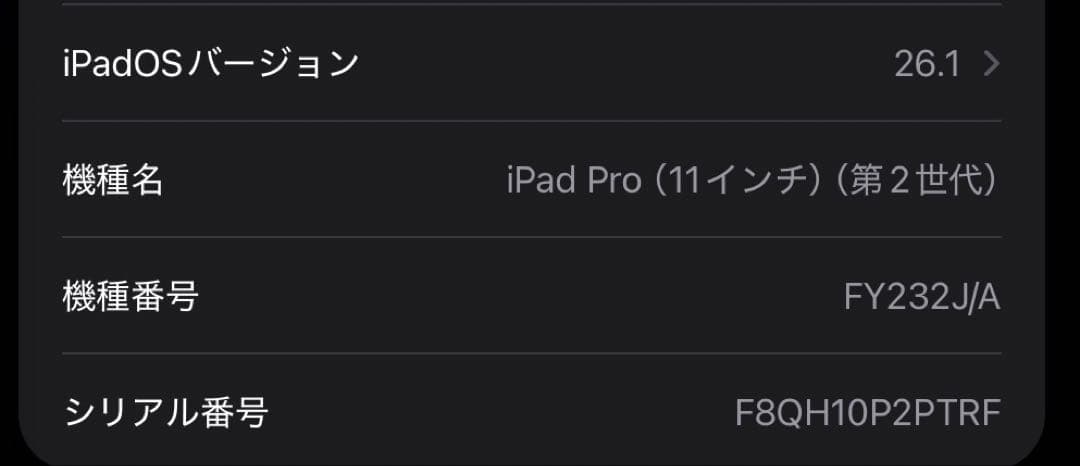 iPad Pro (11インチ) 第2世代 スペースグレー WiFiモデル