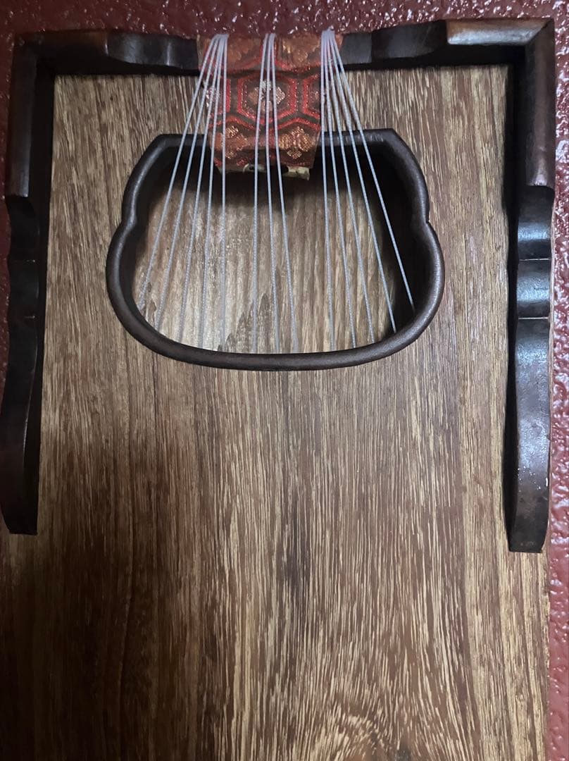 お筝 13弦 並甲 すだれ彫り 甲に傷少ない