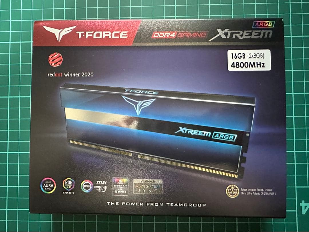 新品未開封 T-FORCE DDR4 4800MHz メモリ 8GBx2枚
