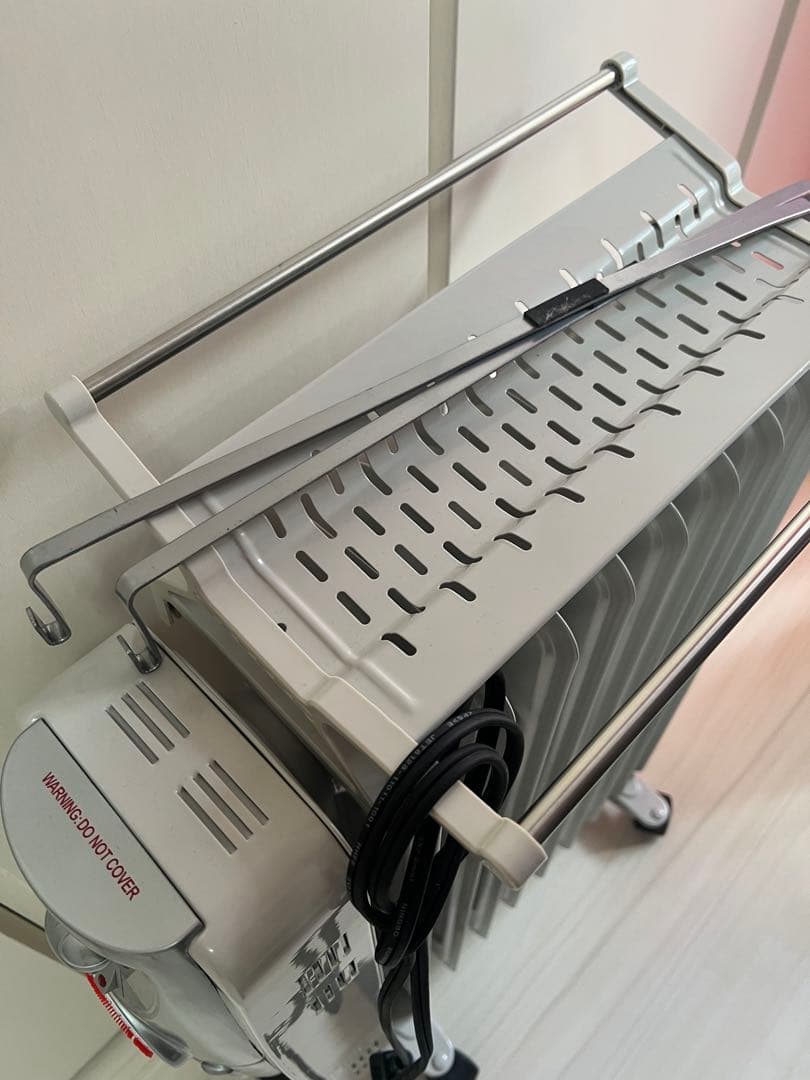 グレー オイルヒーター ハンガーラック付き