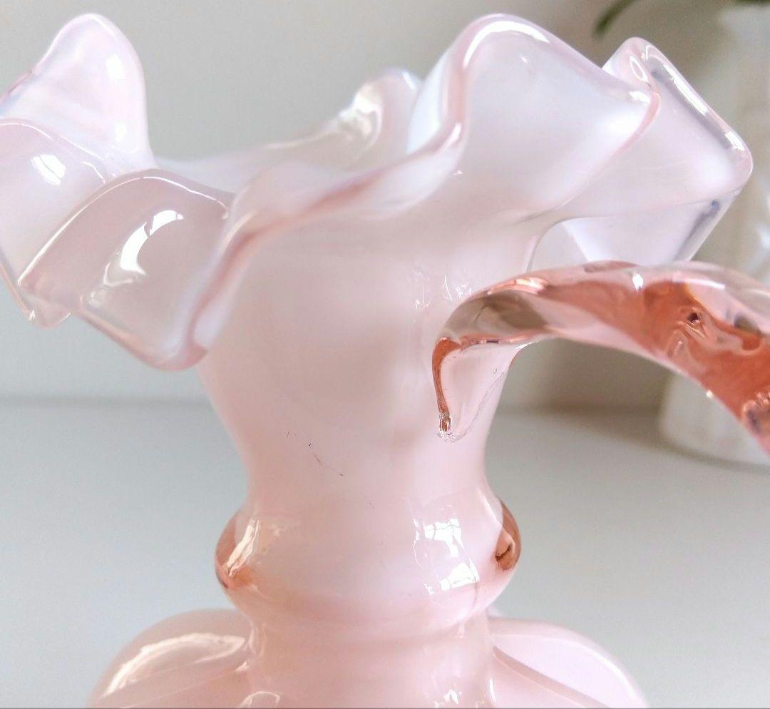 美☆フェントン ピンクフレンチ 花瓶 フリル ピッチャー