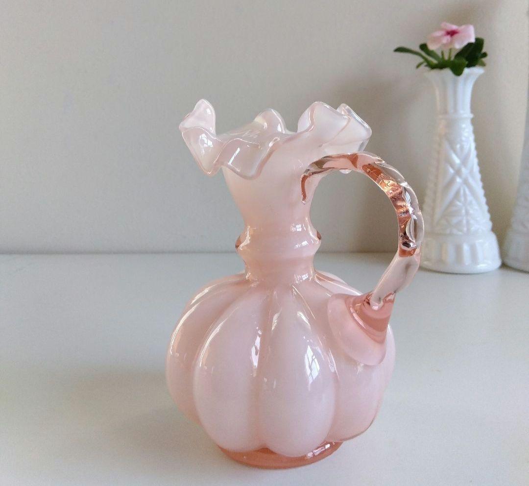 美☆フェントン ピンクフレンチ 花瓶 フリル ピッチャー