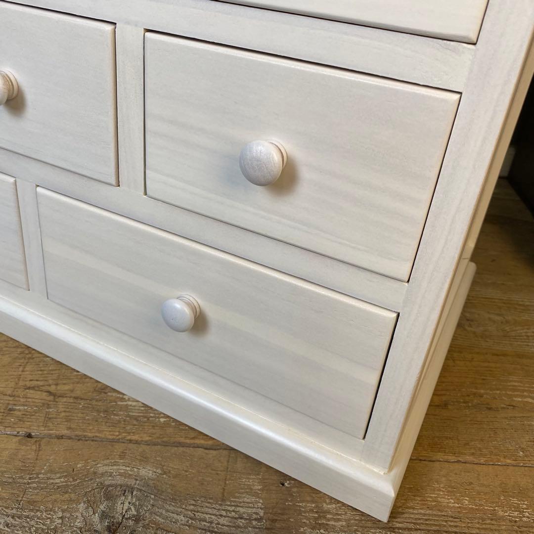 大幅値下げセール中！木製多引き出し桐チェストタンスBホワイト60㎝×53㎝収納