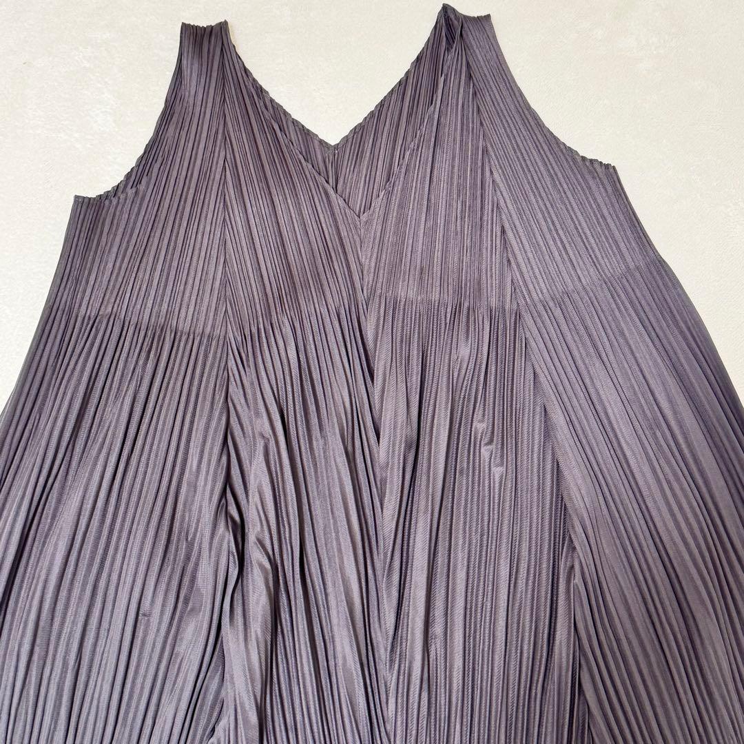 極美品✨PLEATS PLEASE チュニック　変更　斜めプリーツ　グレー