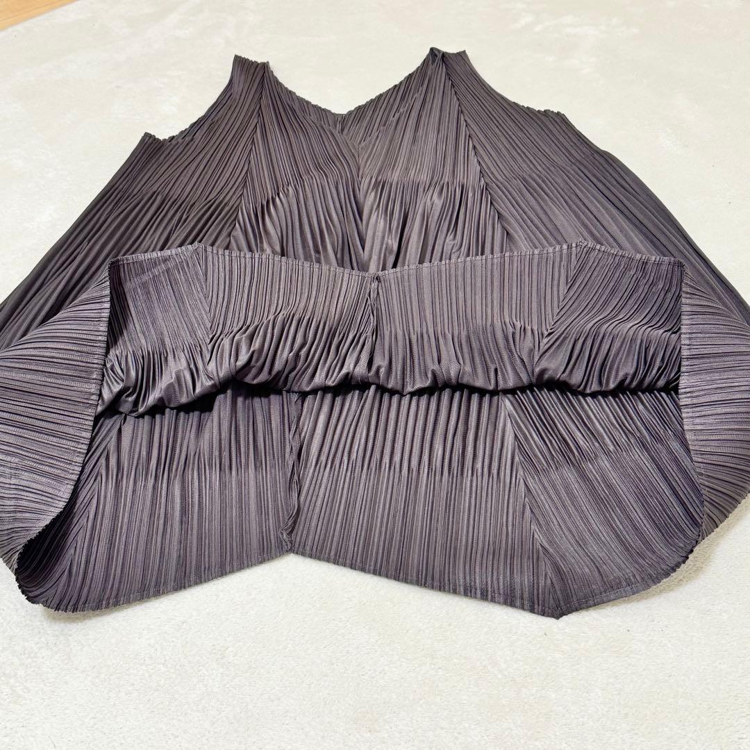 極美品✨PLEATS PLEASE チュニック　変更　斜めプリーツ　グレー