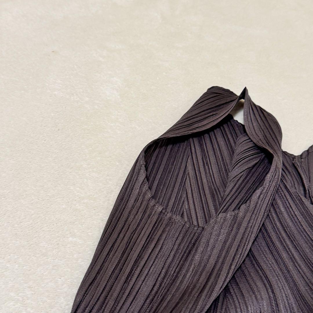 極美品✨PLEATS PLEASE チュニック　変更　斜めプリーツ　グレー