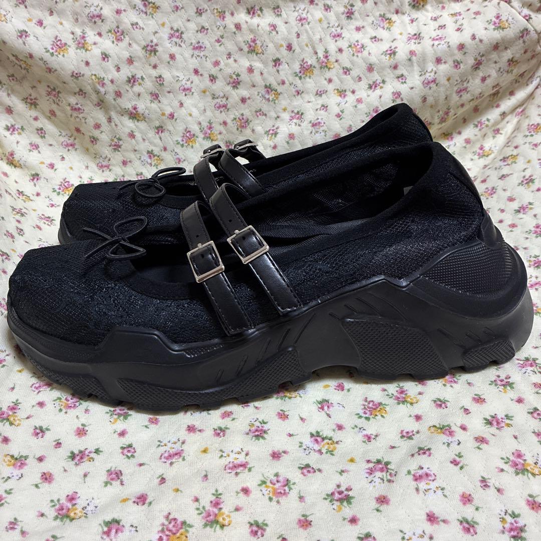 靴 AKIKOAOKI GISELLE LACE BK X BK 36