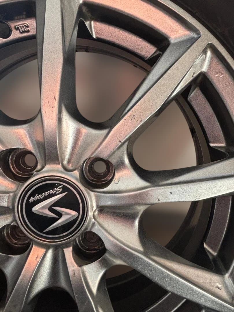 ストラテジー 185/60R15 タイヤホイールセット シルバー ブラック