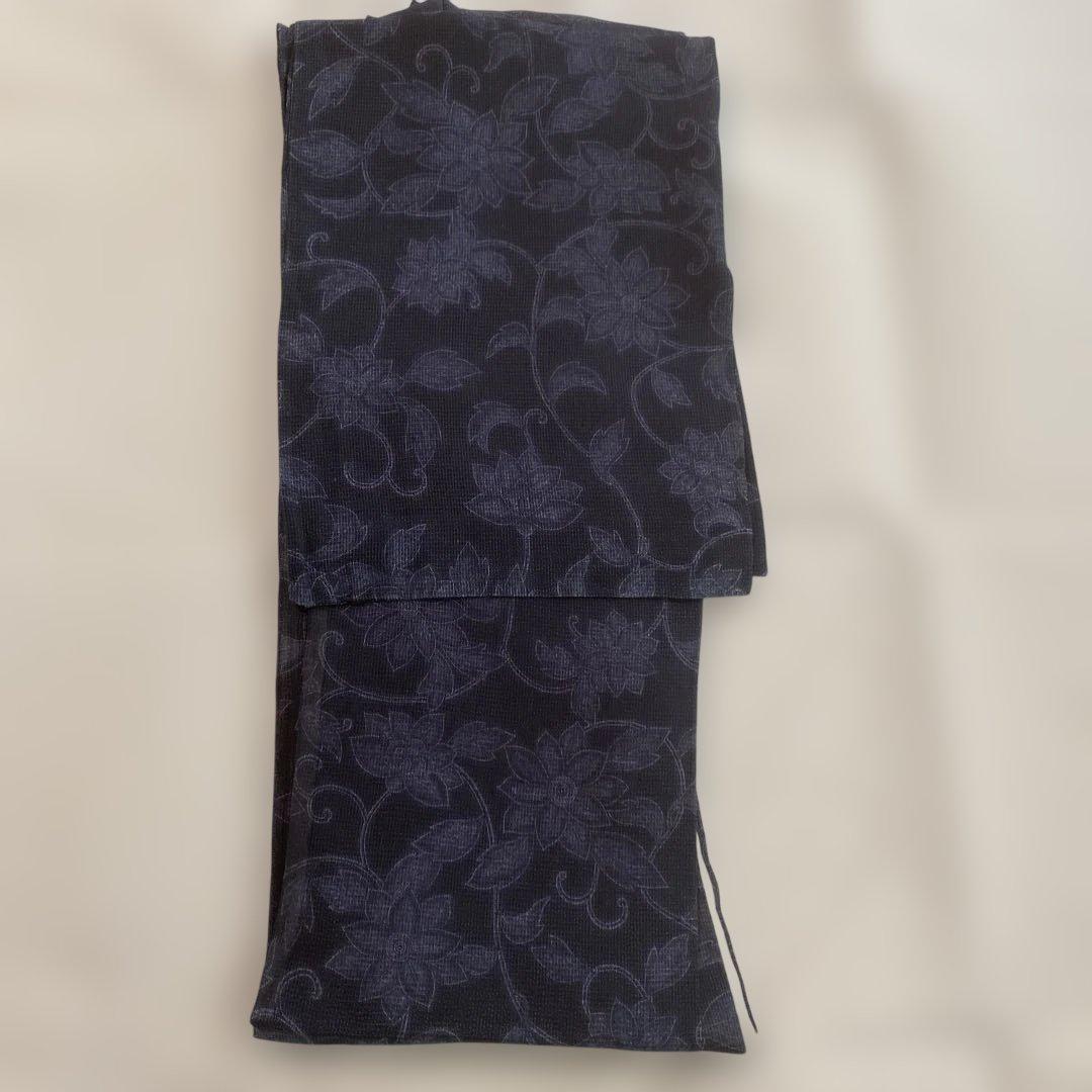 綿紅梅　ネイビー浴衣