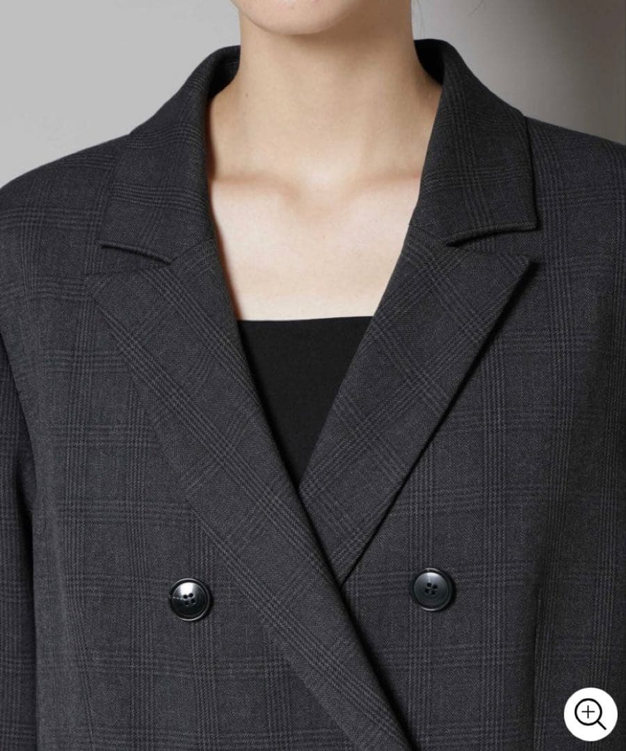 【11月末まで値下げ中】ストレッチサージチェックダブルジャケット