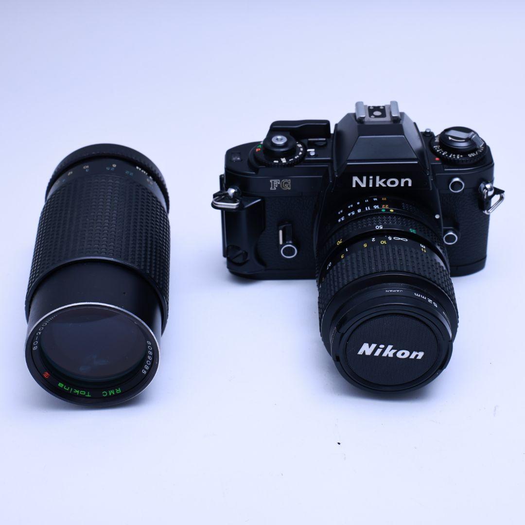 フィルムカメラ Nikon FG　黒 レンズ2本電池付き