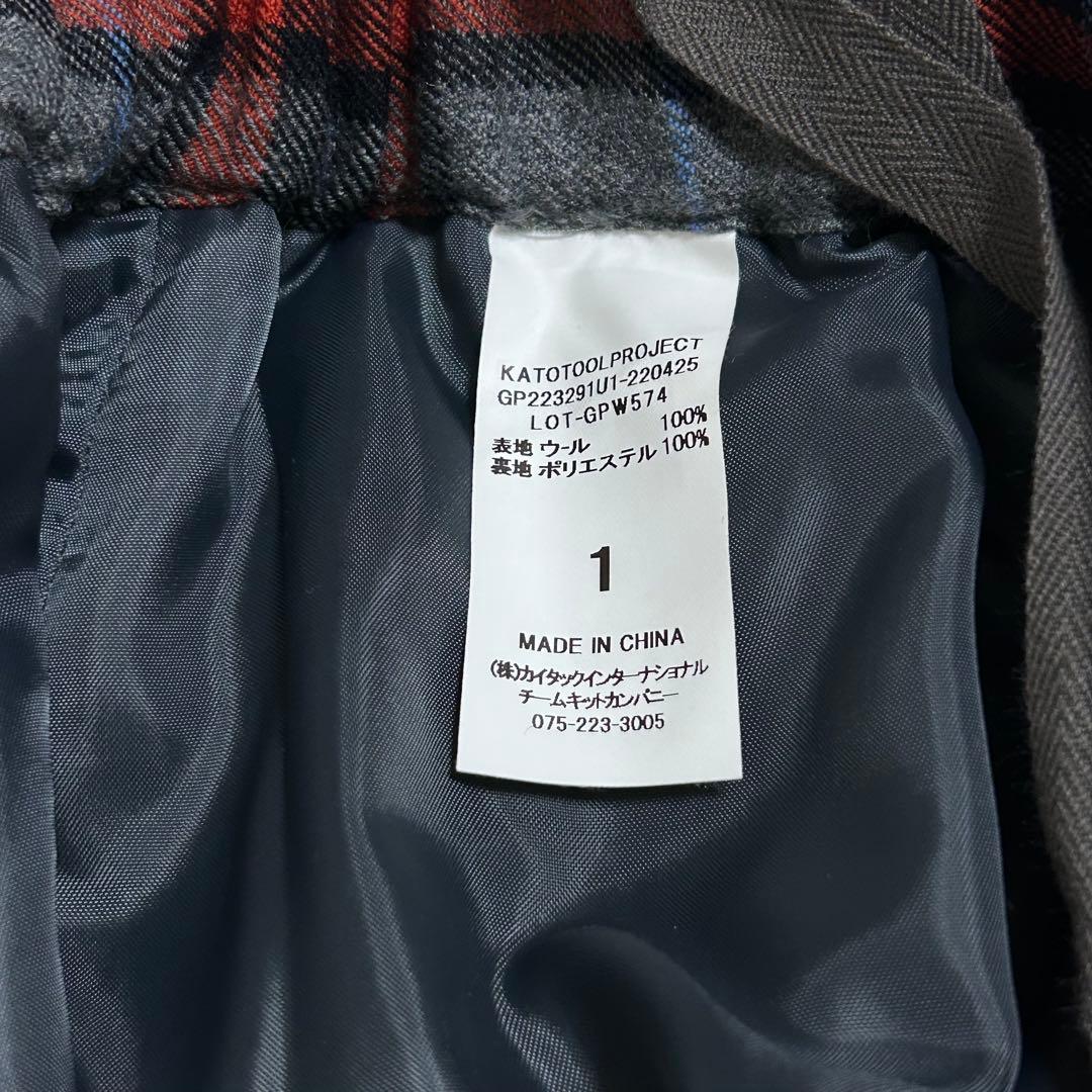 美品✨グランマママドーター チェック セミバルーン サルエル パンツ 赤 グレー