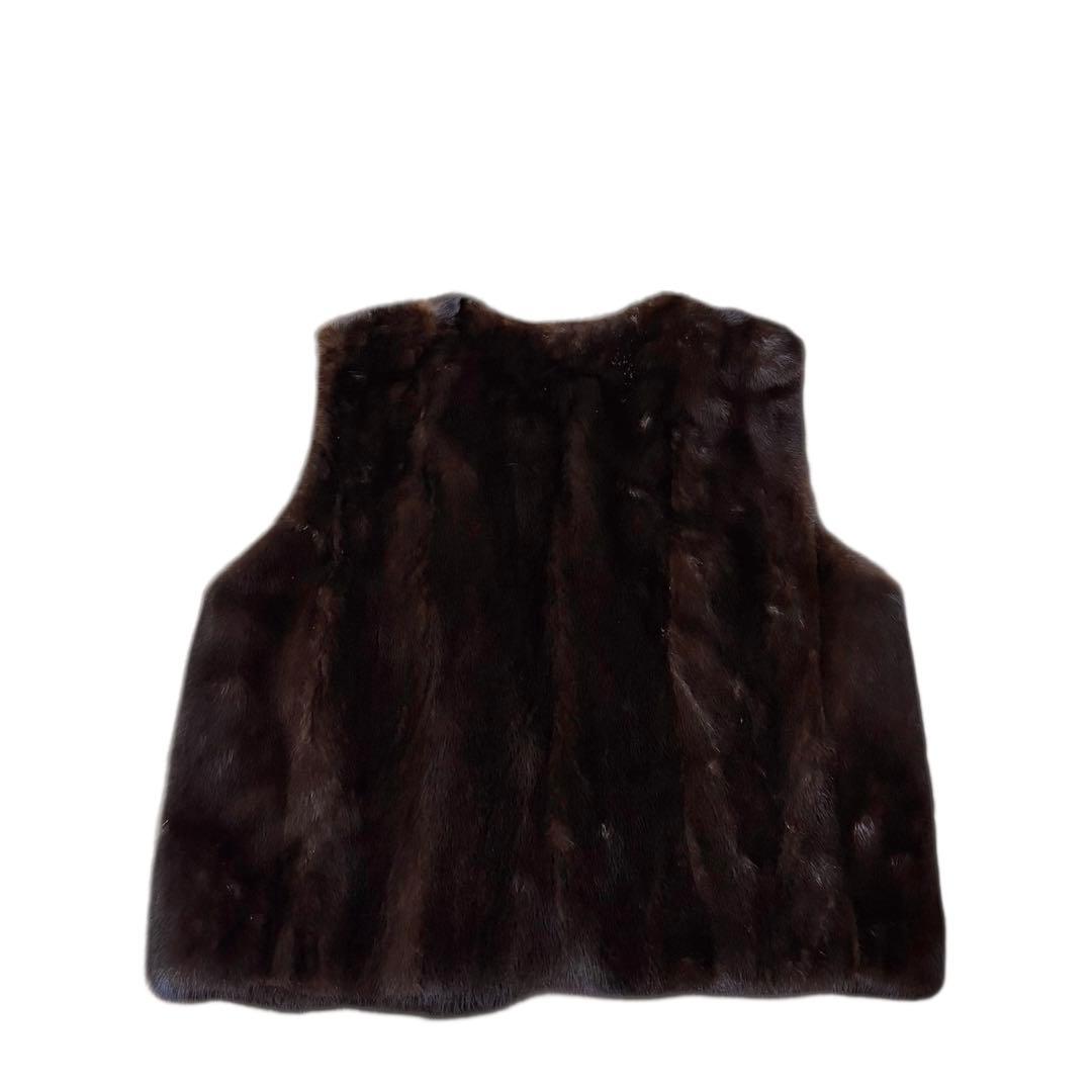 【美品】MINKFUR ミンクファー/本毛皮/デミバフミンク/ジレ ベスト