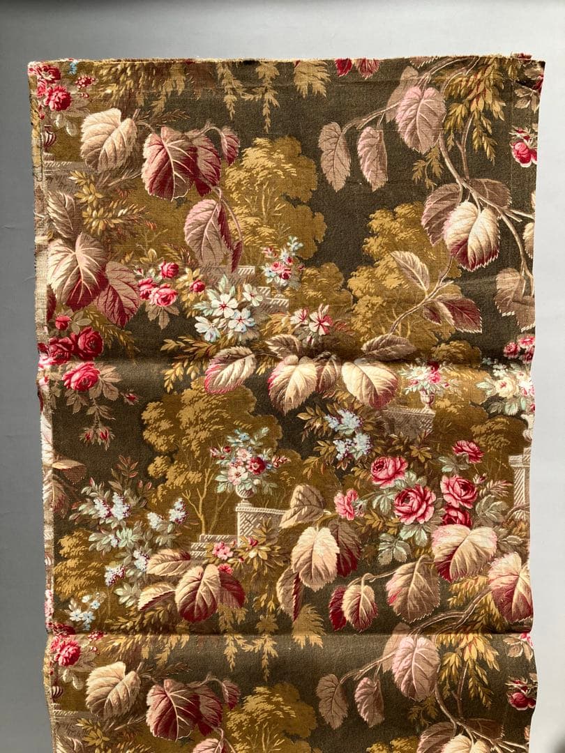 ナポレオン3世の時代　秋色のクロス　フランスアンティーク