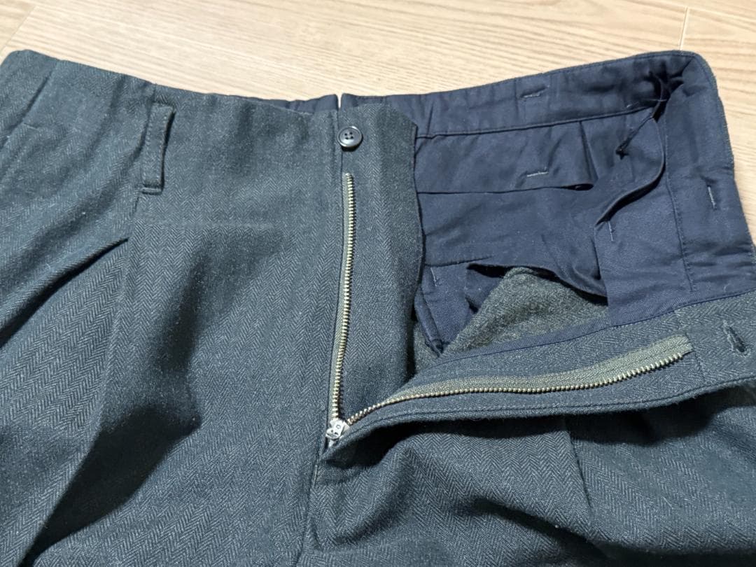 ヘリンボーン テーパードスラックス コットン/ウール J.S ホームステッド