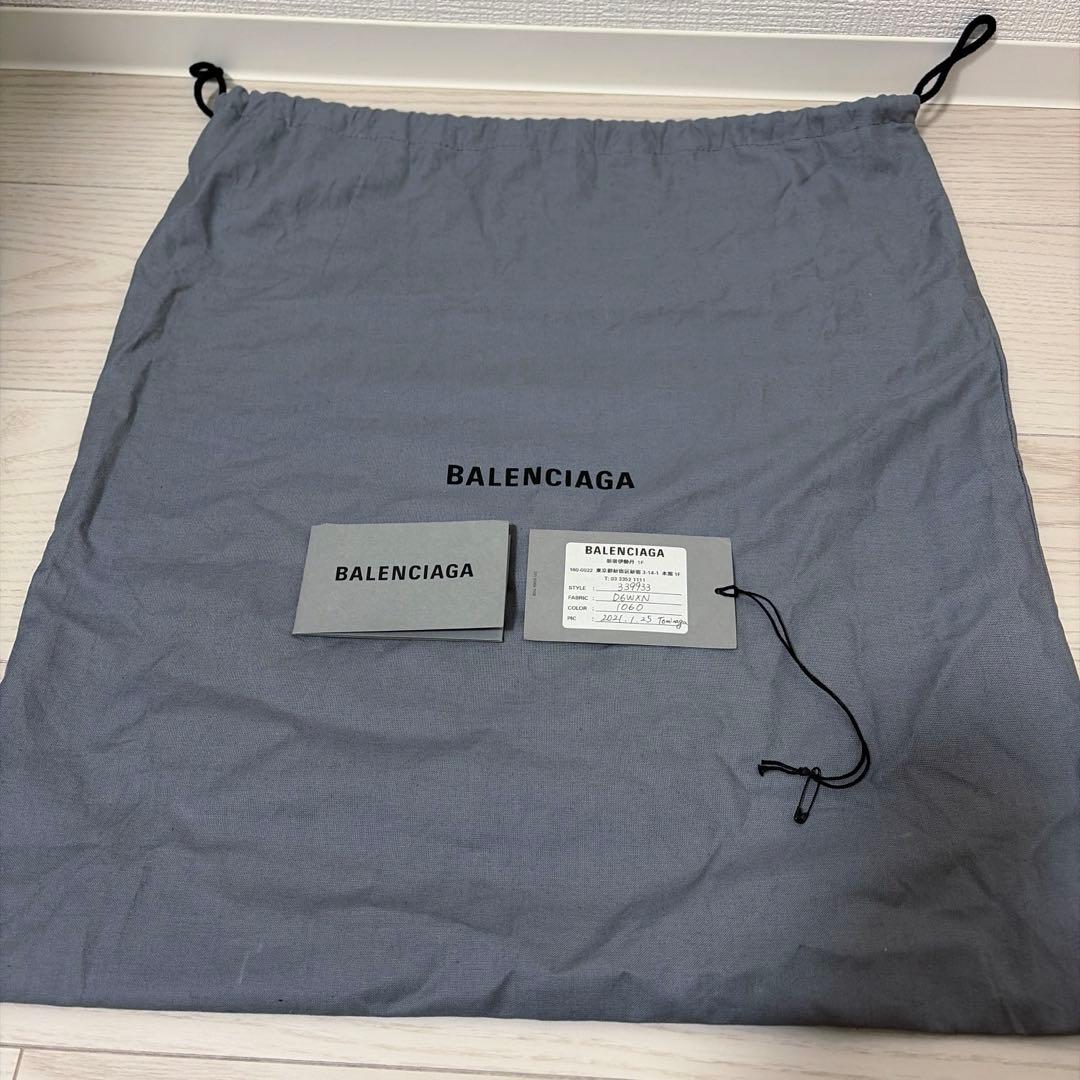 ✨美品・現行✨バレンシアガ　ネイビーカバスS　ハンドバッグ　レザー　ポーチ　黒