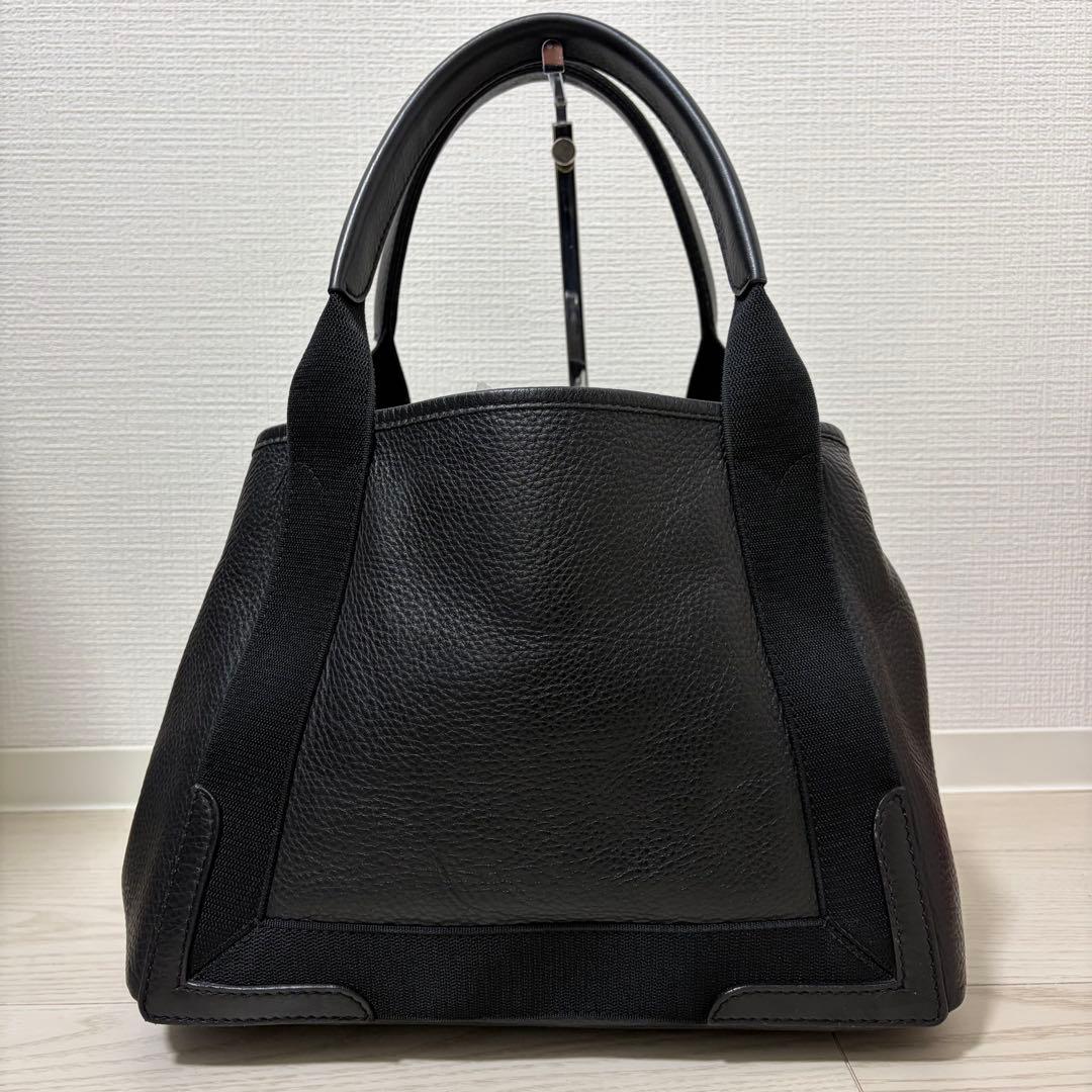 ✨美品・現行✨バレンシアガ　ネイビーカバスS　ハンドバッグ　レザー　ポーチ　黒