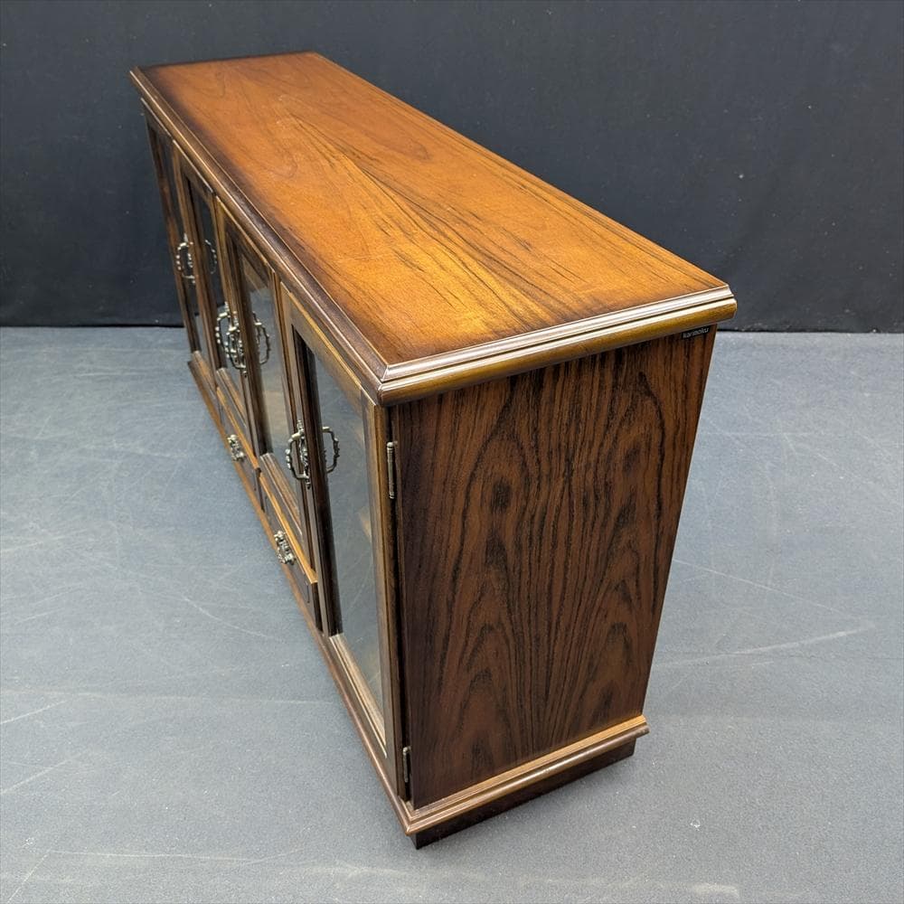 美品　カリモク　コロニアル　サイドボード　リビングボード　キャビネット　飾り棚