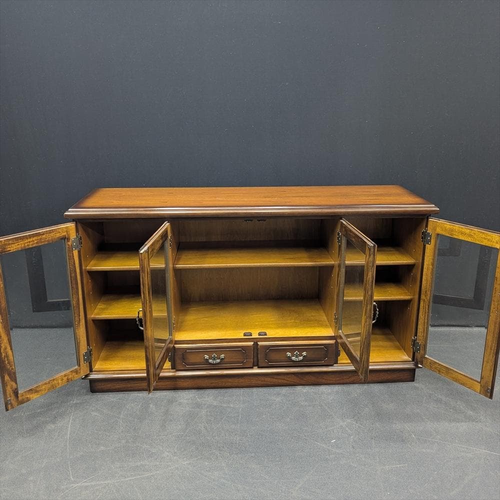 美品　カリモク　コロニアル　サイドボード　リビングボード　キャビネット　飾り棚