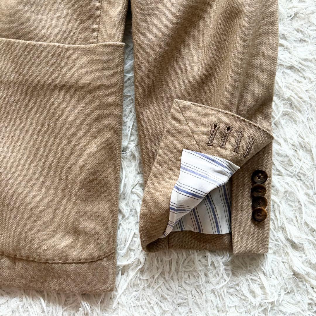 <極美品>BOGLIOLI 新ロゴ ベージュ カシミヤ ジャケット サイズ54