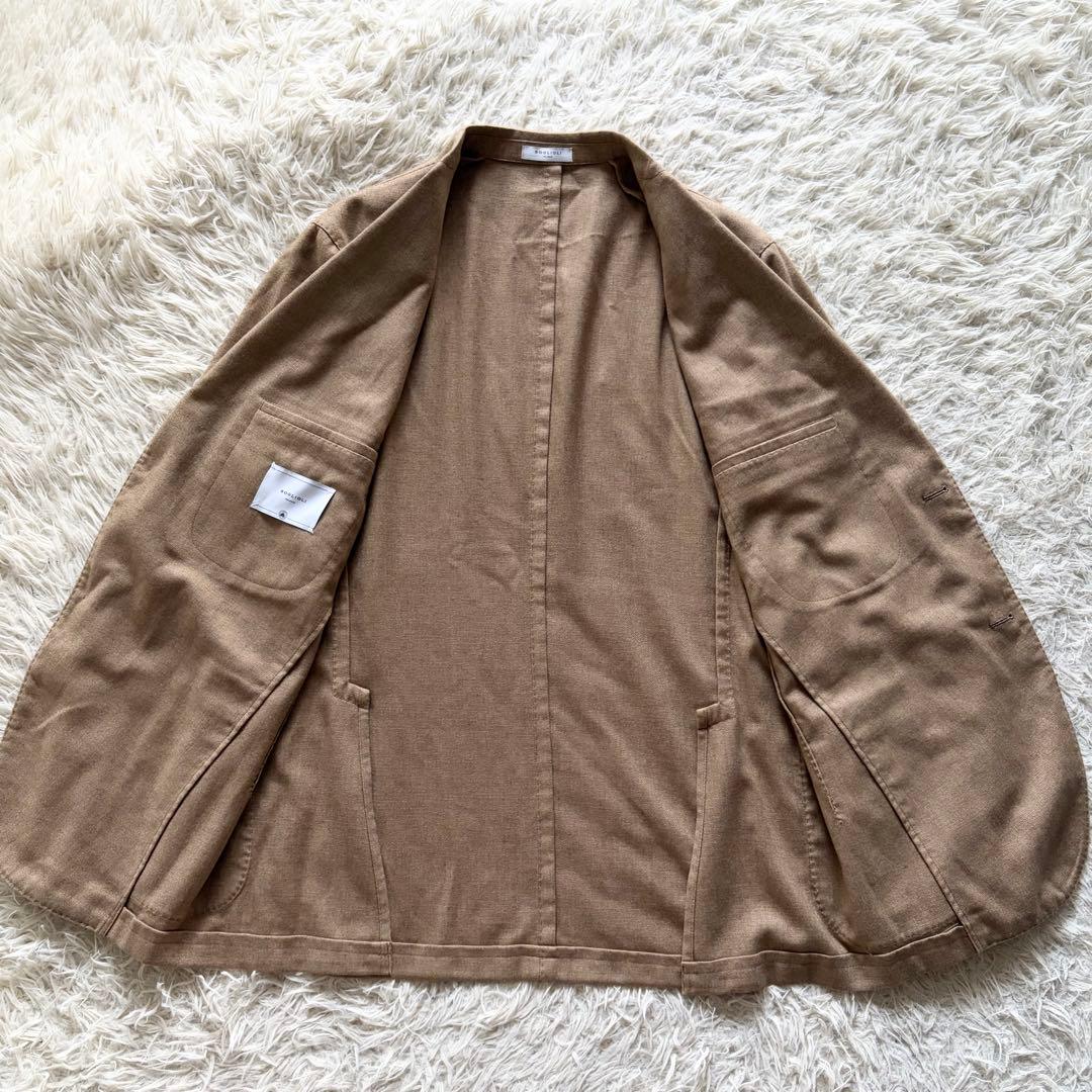 <極美品>BOGLIOLI 新ロゴ ベージュ カシミヤ ジャケット サイズ54