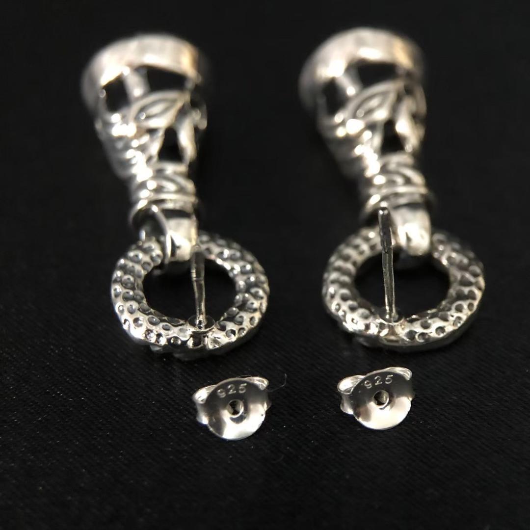 シルバー925 ピアス　メンズ　鈴　鐘　ベル　クロム　人気　3-24 6293