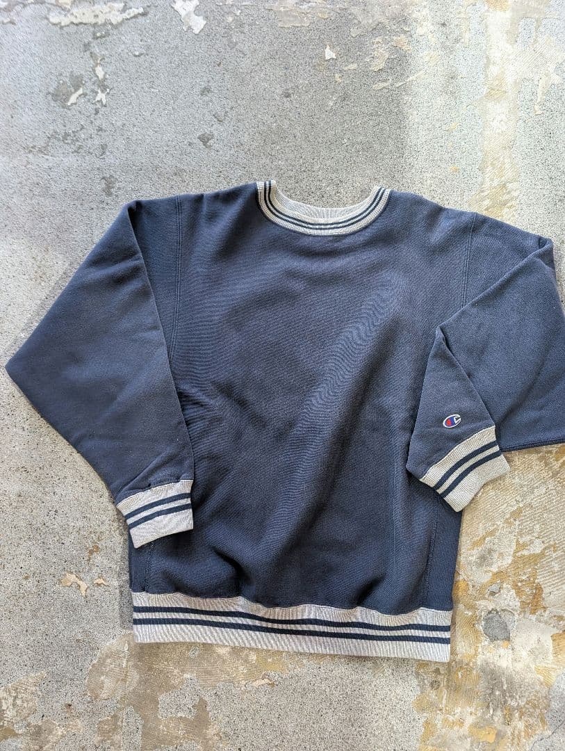 格安　90s Champion リバースウィーブ ラインリブ スウェット
