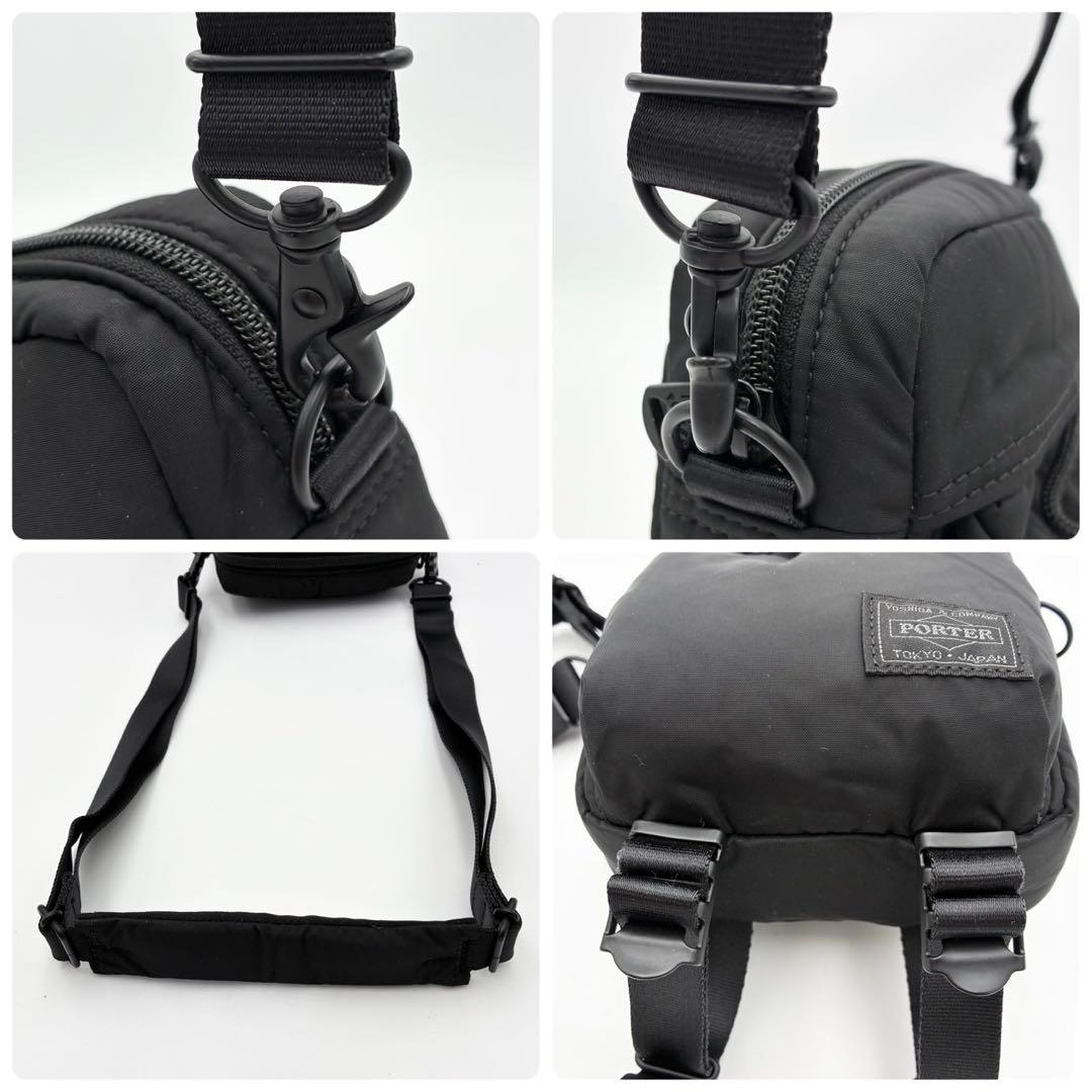 ポーター センシズ ヴァーティカル ショルダーバッグ 黒 ナイロン 男女兼用