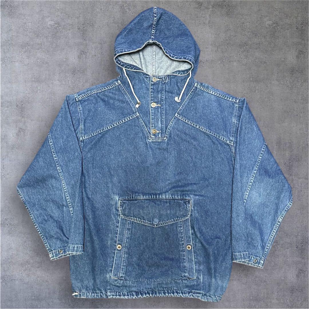 90s デニム プルオーバー アノラック パーカー ほぼGAP ヴィンテージ