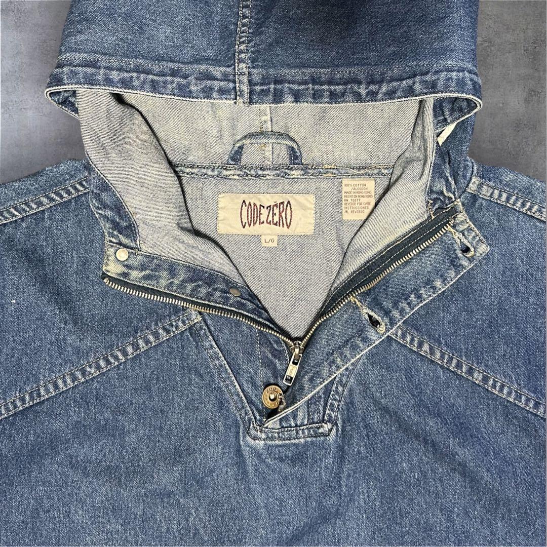 90s デニム プルオーバー アノラック パーカー ほぼGAP ヴィンテージ