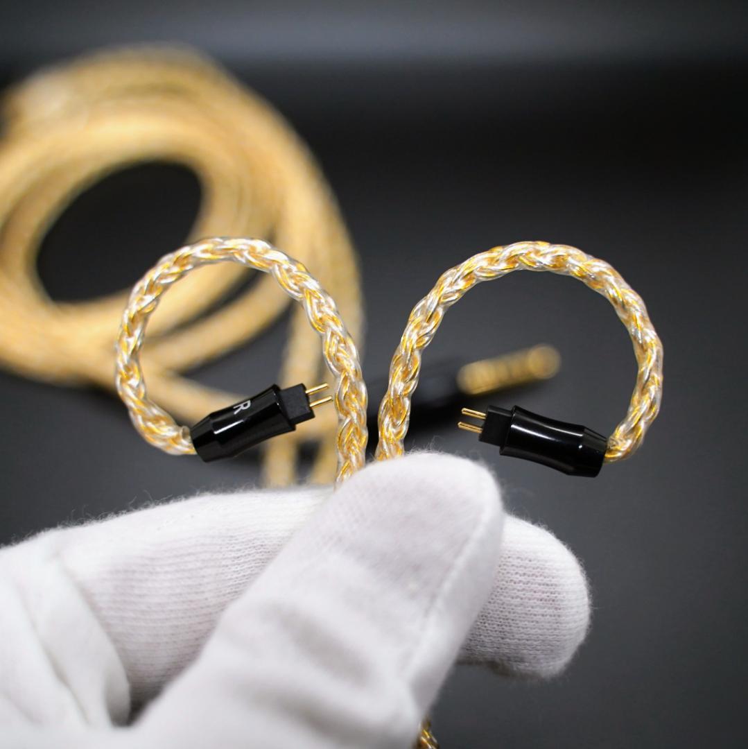 【1点のみ】16芯 超希少 銀線＆金線撚り合わせ 0.78 2ピン/4.4mm