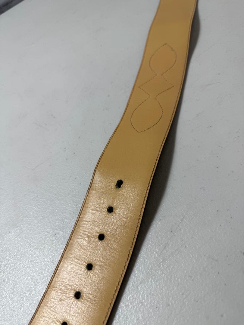 CELINE ベージュ ベルト ゴールドバックル