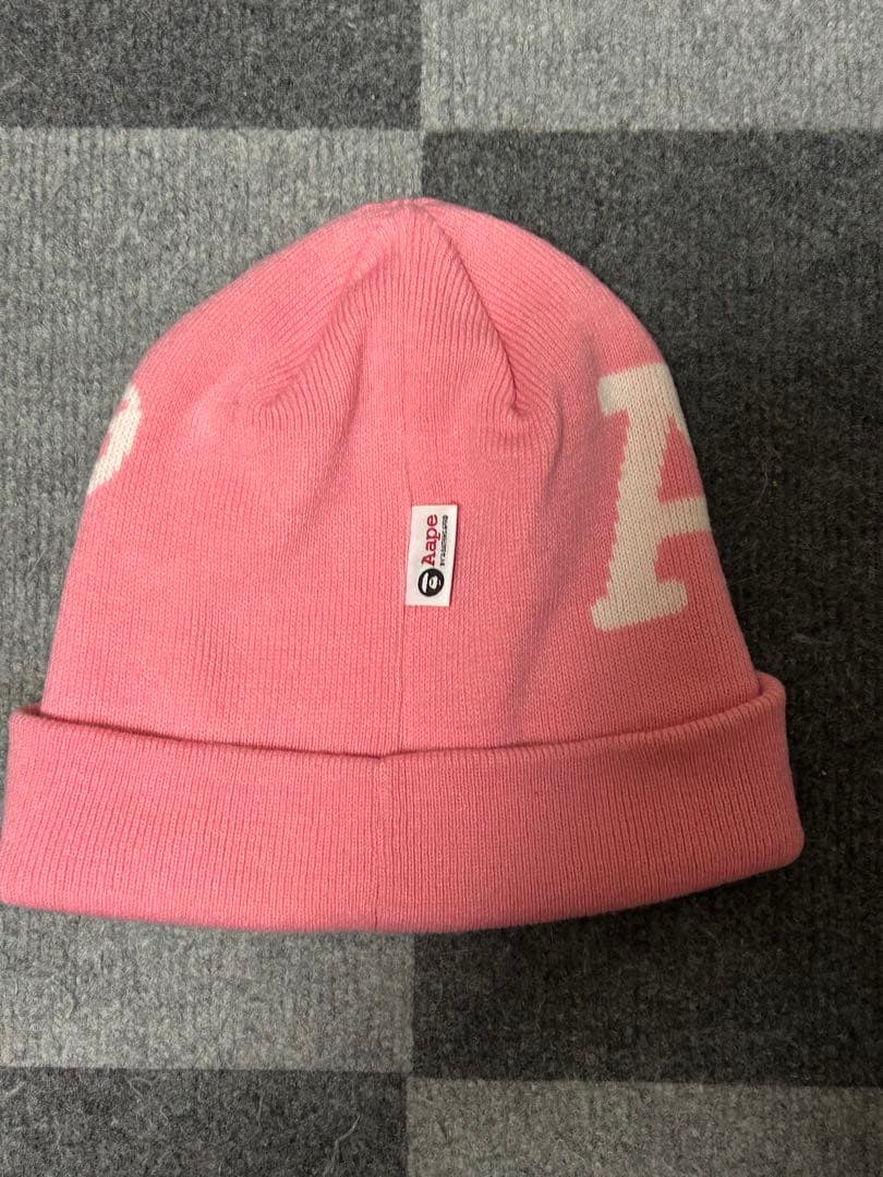 A BATHING APE エイプ ビーニー ニット帽 ピンク y2k BAPE