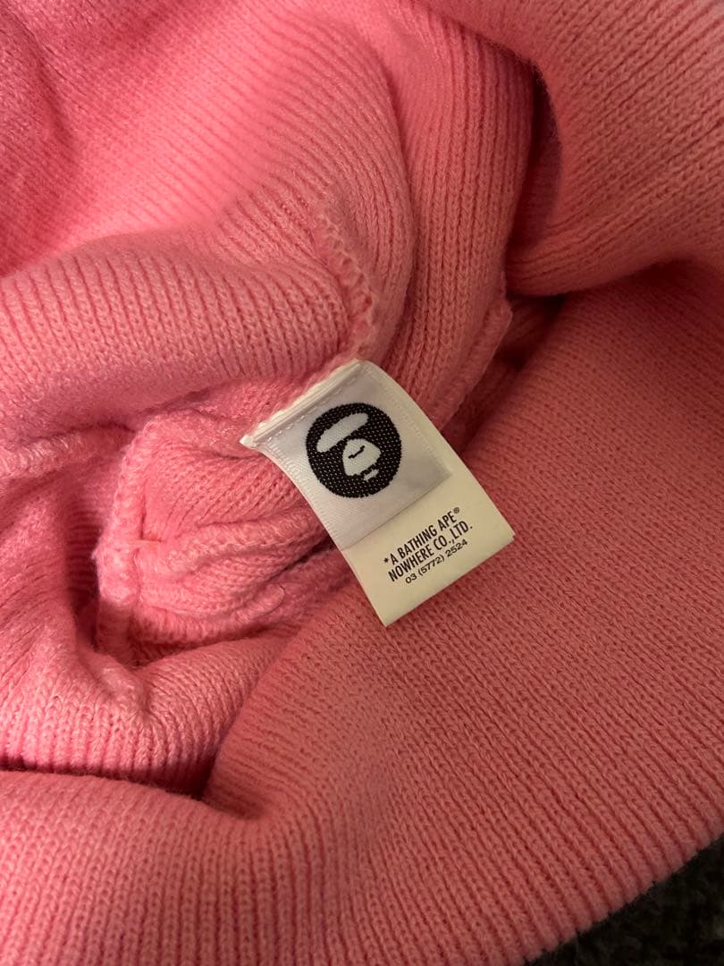 A BATHING APE エイプ ビーニー ニット帽 ピンク y2k BAPE