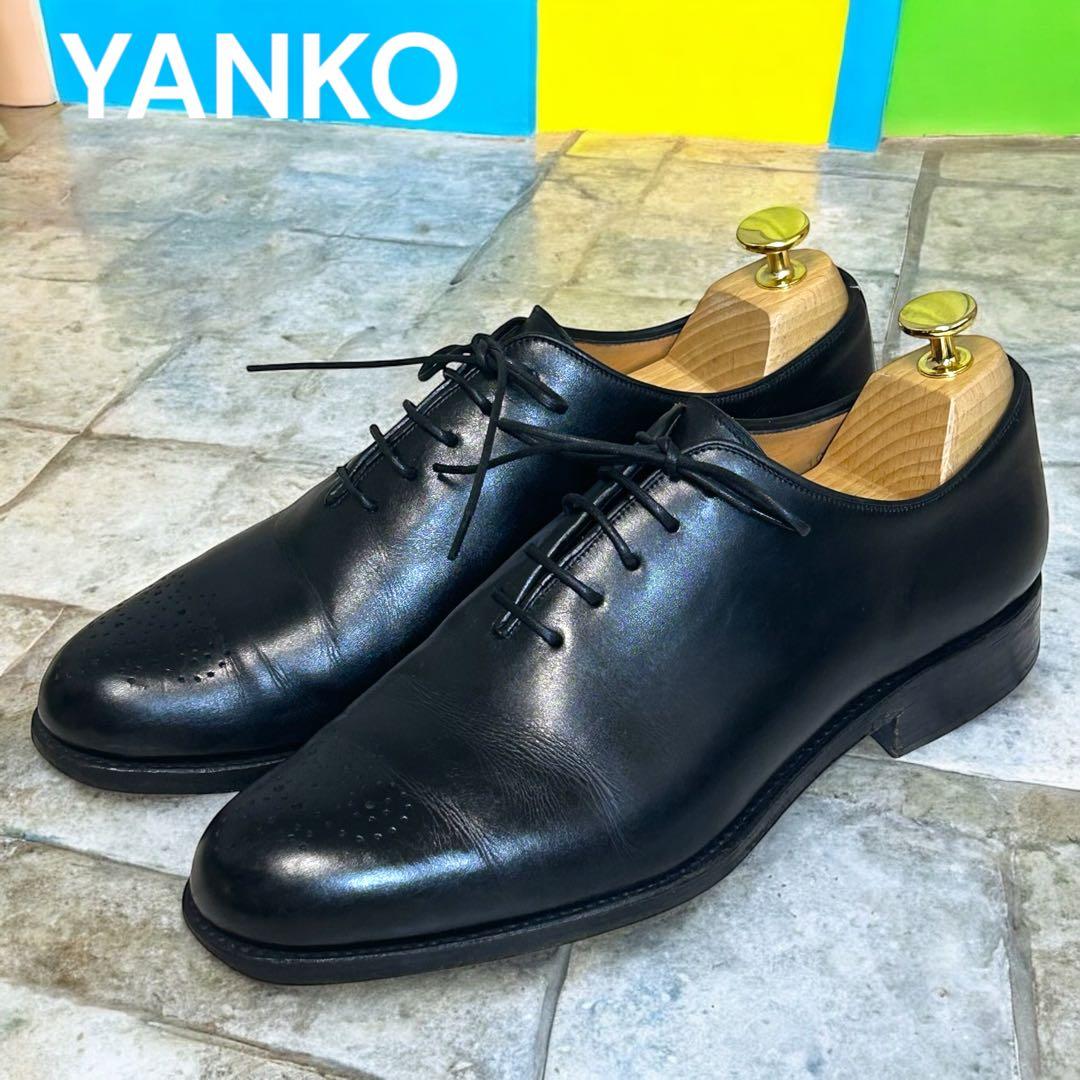 【美品】希少YANKO ホールカット メダリオンシューズ ブラック 7