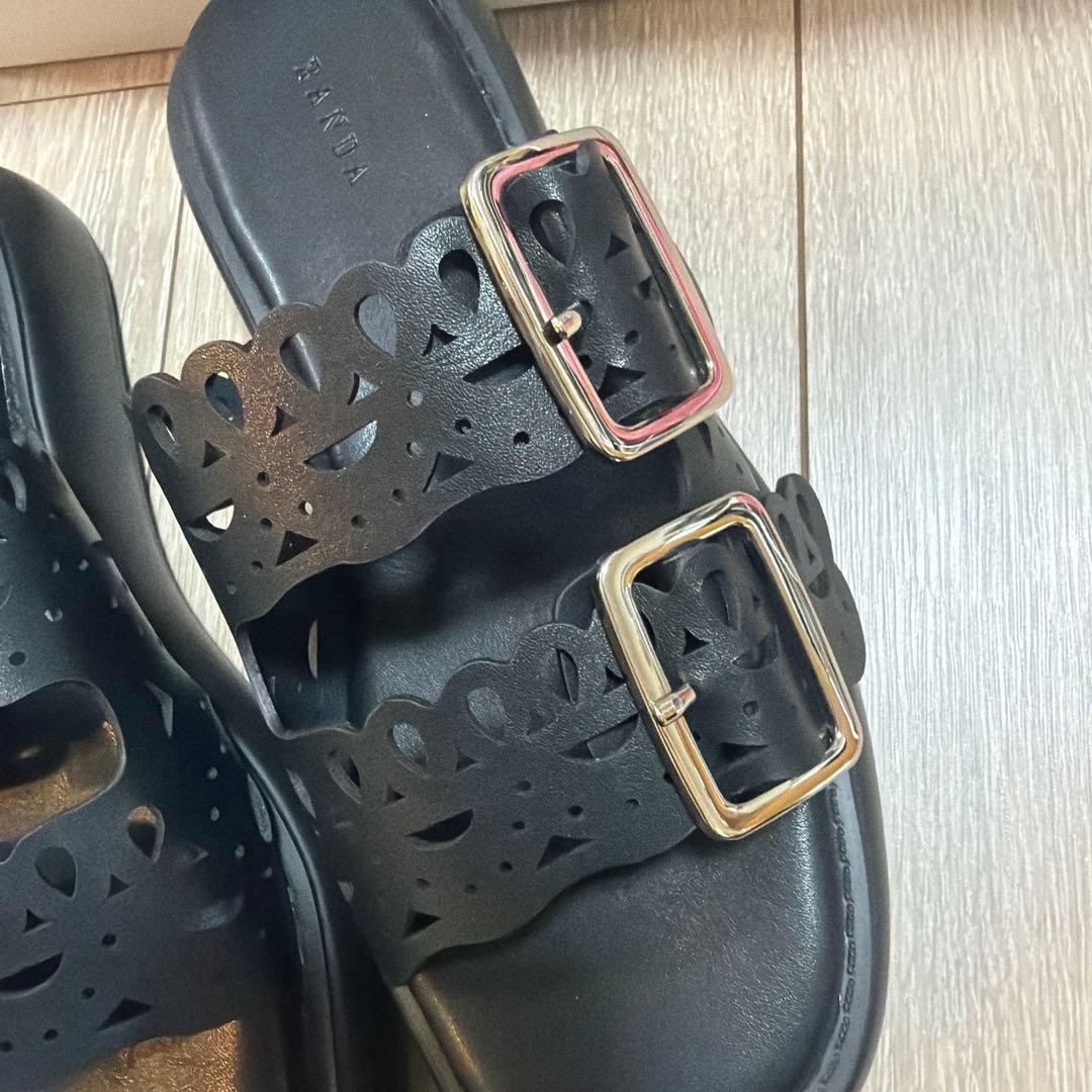 RANDA ブラックサンダル バックストラップ