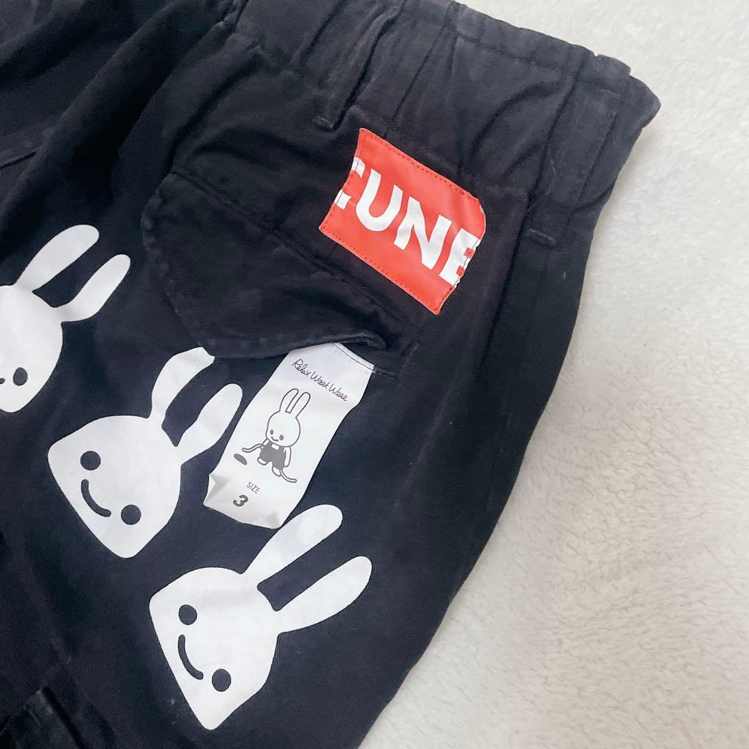 CUNE キューン　カーゴパンツ　ブラック　うさぎ　6連　Rミリタリー風　古着