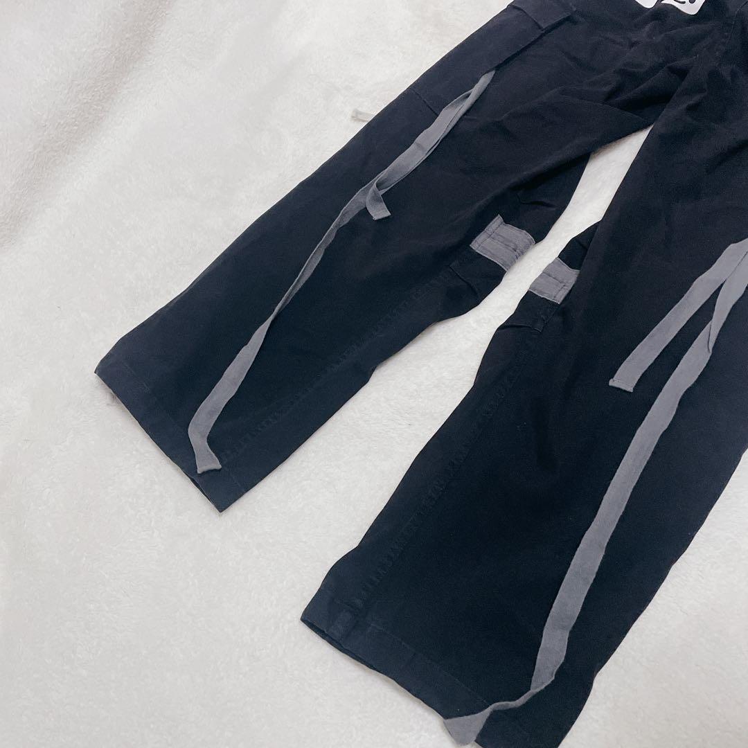 CUNE キューン　カーゴパンツ　ブラック　うさぎ　6連　Rミリタリー風　古着