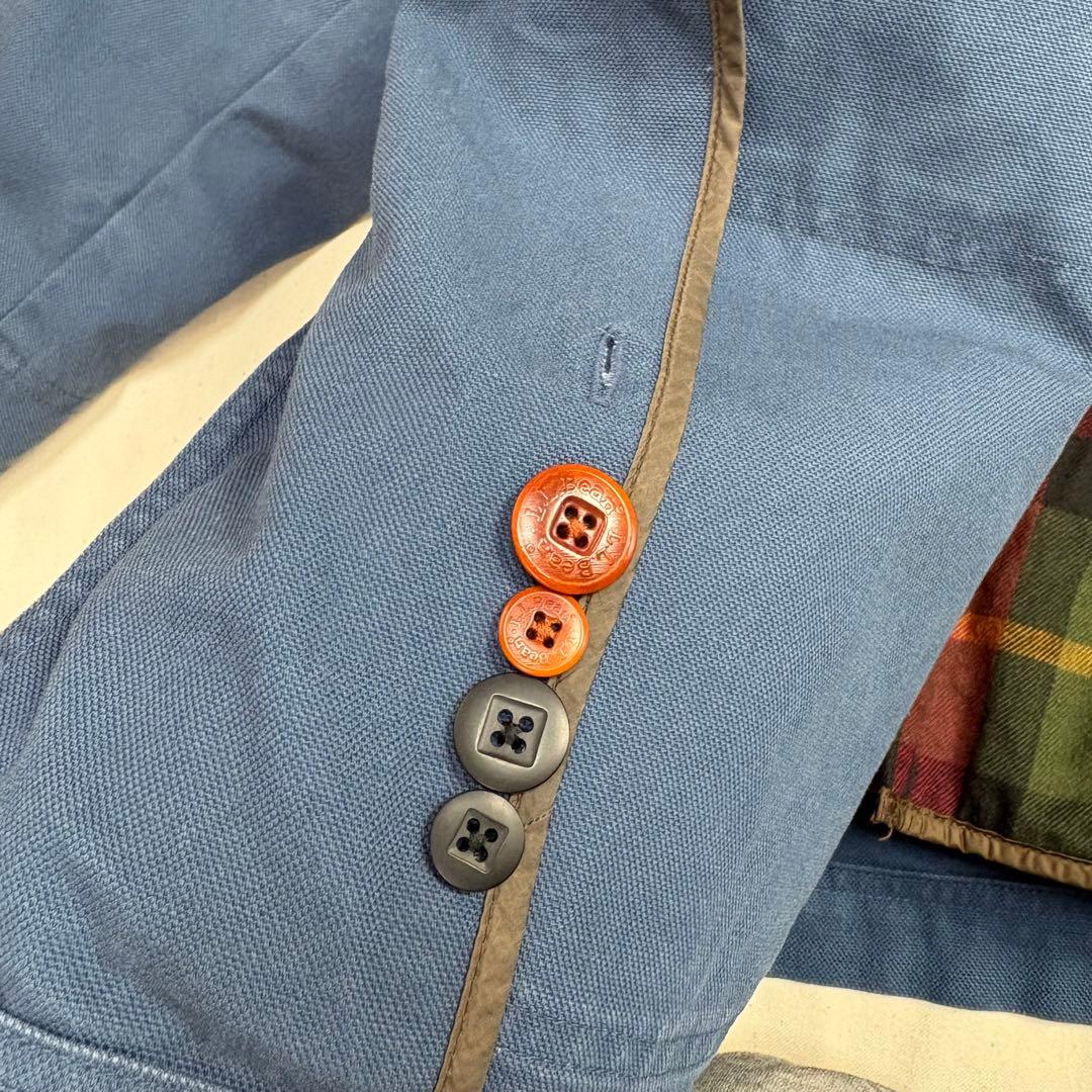 LL.Bean ダックカバーオール 裏地チェック ライナー取り外し くすみブルー