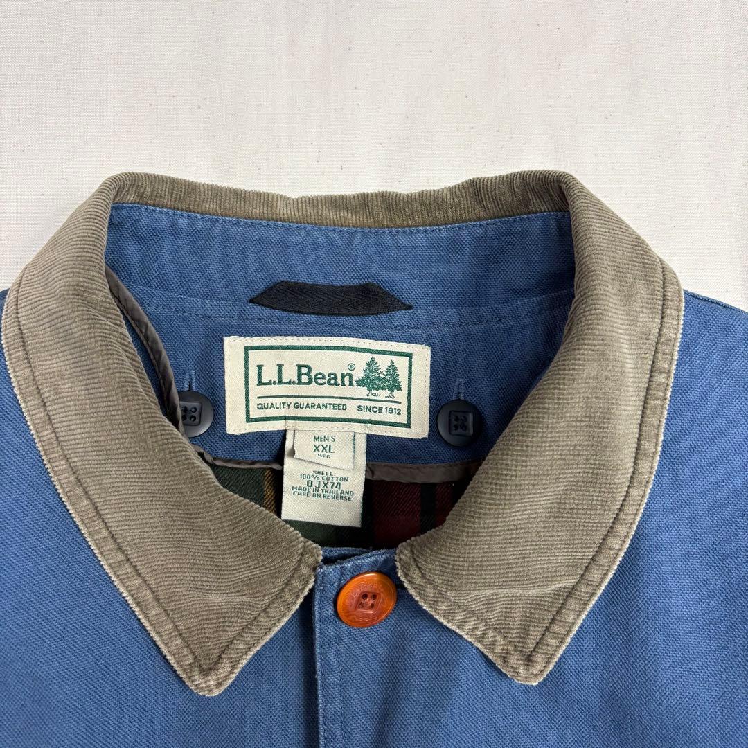 LL.Bean ダックカバーオール 裏地チェック ライナー取り外し くすみブルー