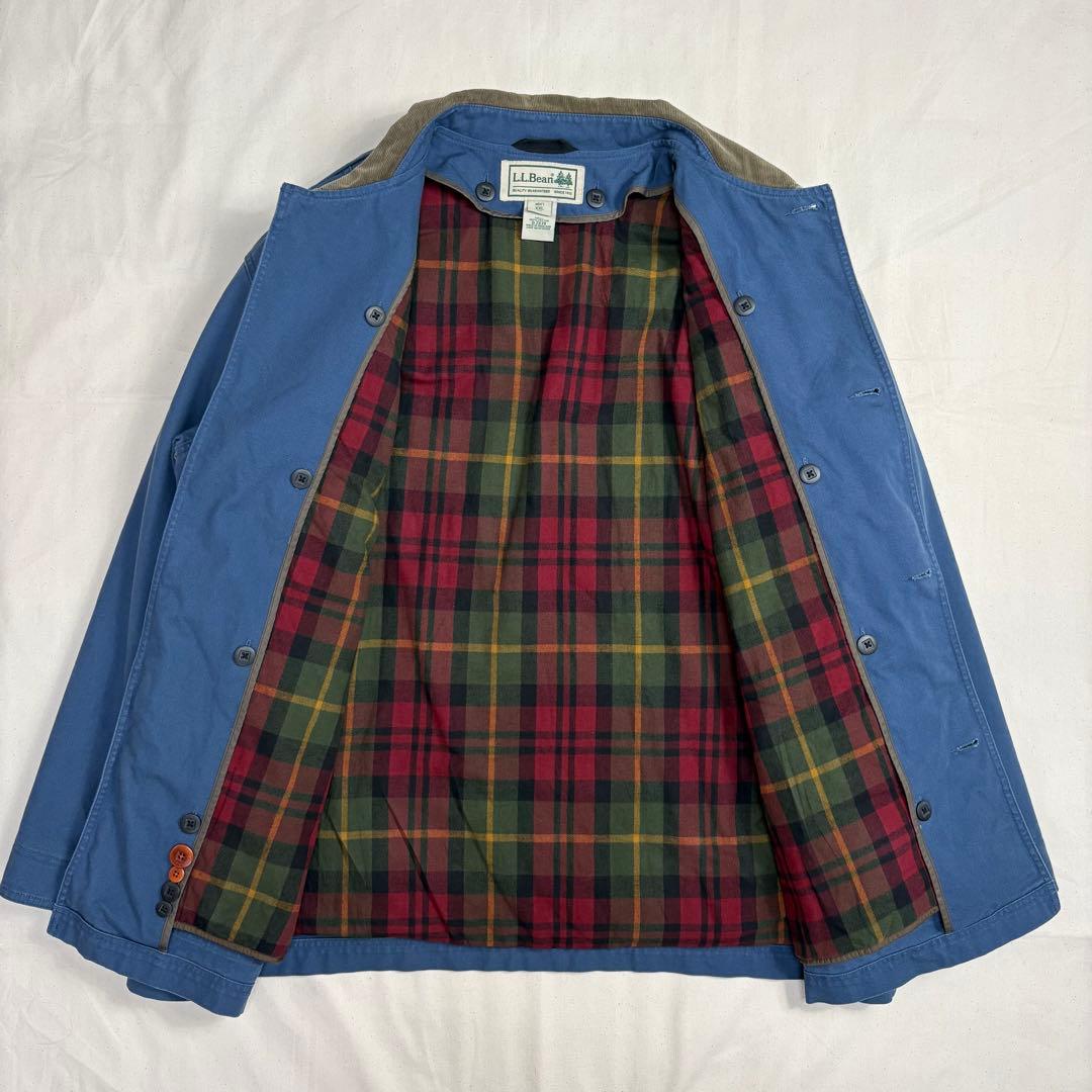LL.Bean ダックカバーオール 裏地チェック ライナー取り外し くすみブルー
