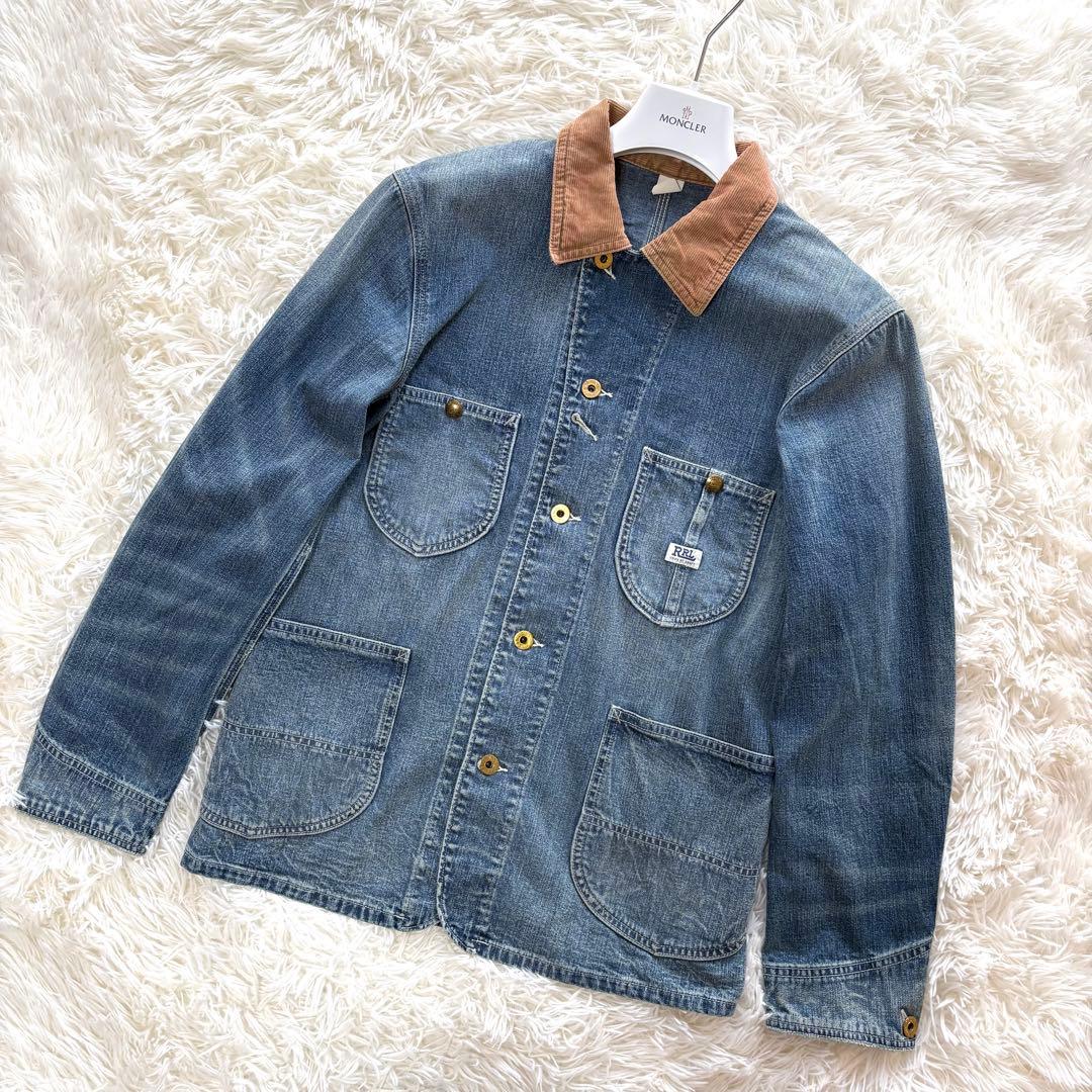 RRL コーデュロイカラー インディゴ デニム ジャケット カバーオール S