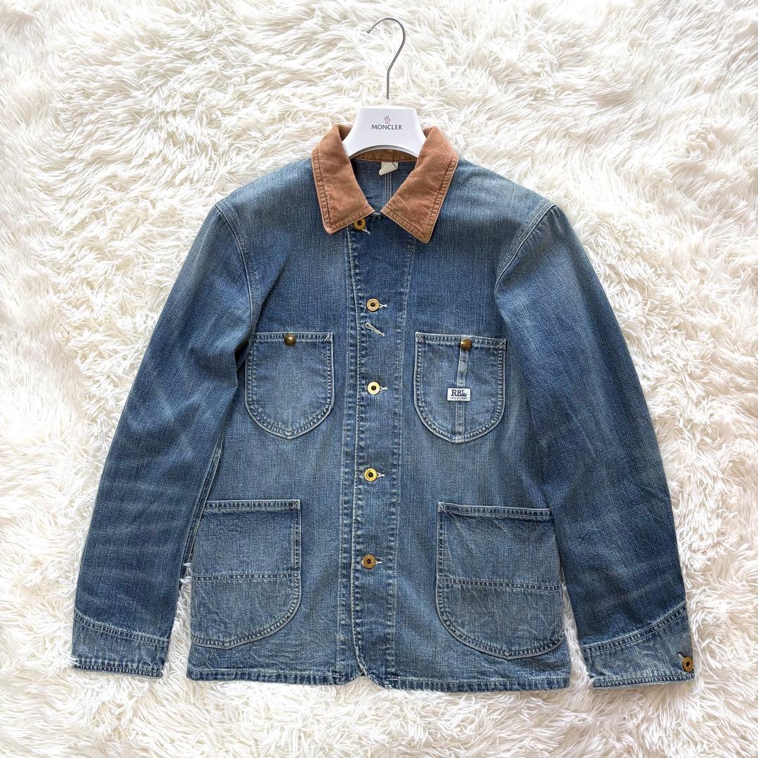 RRL コーデュロイカラー インディゴ デニム ジャケット カバーオール S