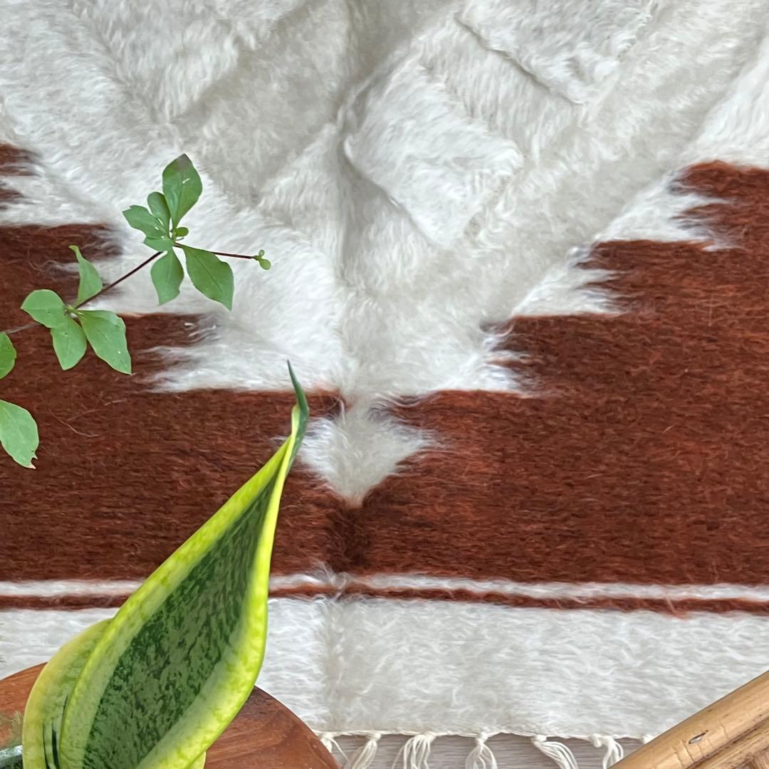 新品✳︎wool100％　チョコ　ミルキー　バッターニエ　トルコヴィンテージラグ