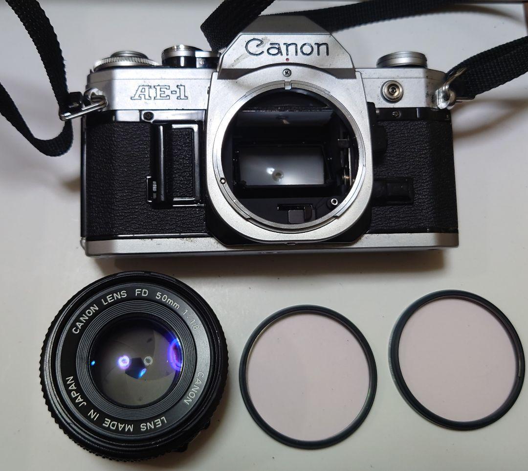 CANON AE-1本体　レンズ　フィルター２枚　セット　シャッター動作確認済