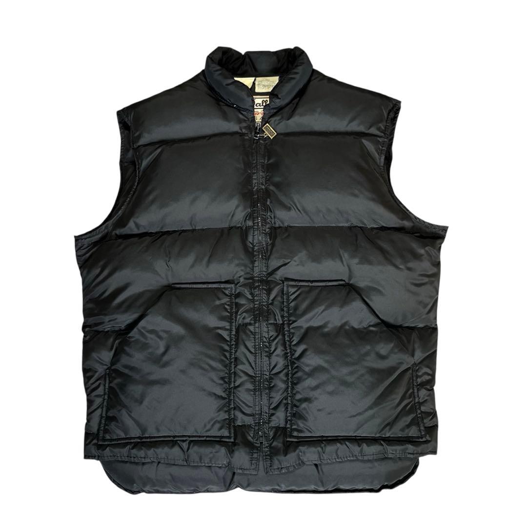 USA製 古着 80's ウォールズ walls ダウンベスト 黒