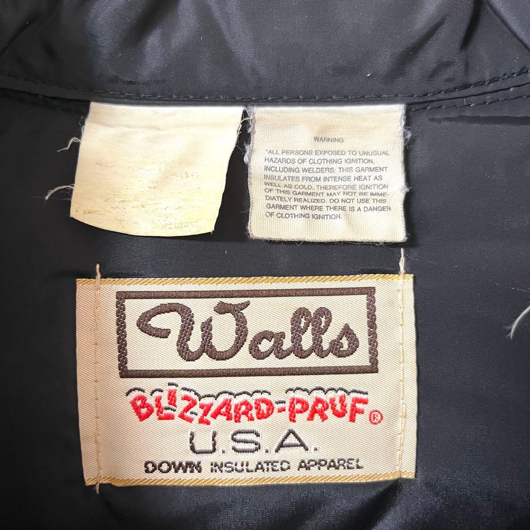USA製 古着 80's ウォールズ walls ダウンベスト 黒
